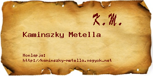 Kaminszky Metella névjegykártya